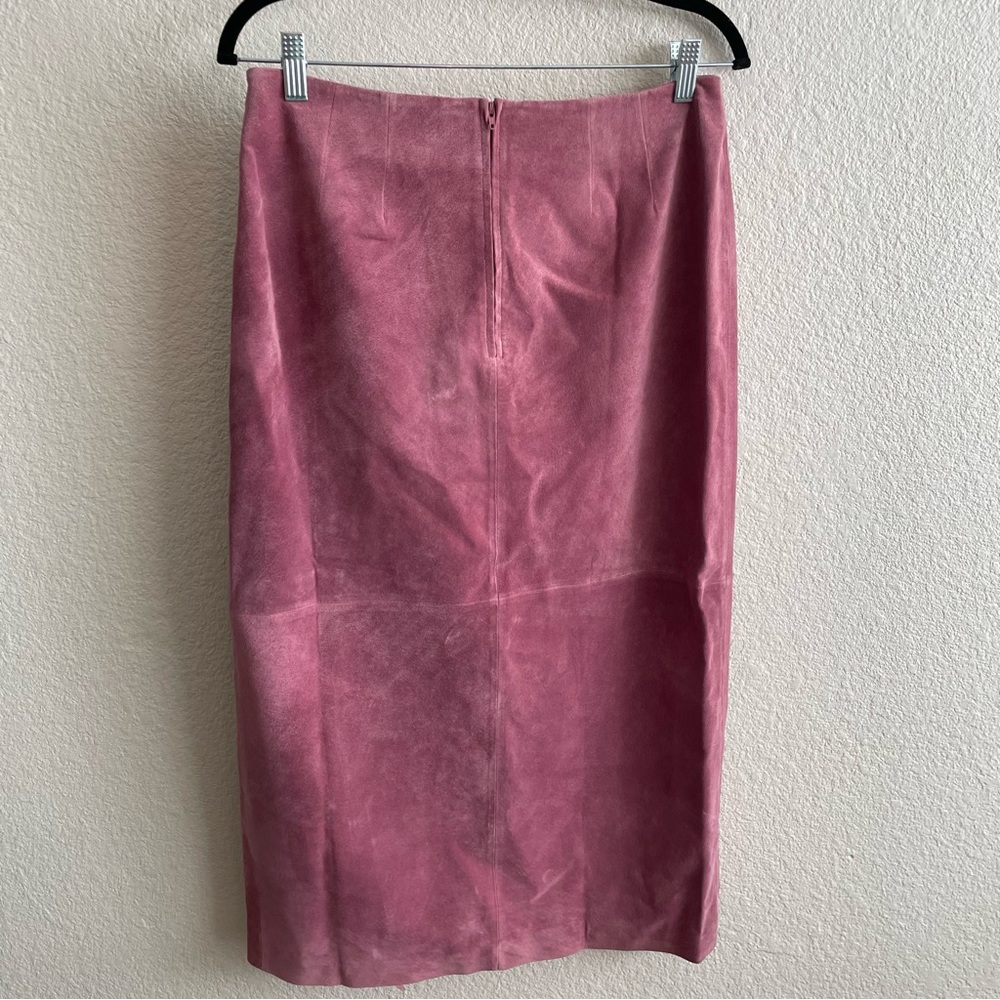 Vintage Margaret Godfrey Pink Suede Leather Skirt - Picture 5 of 6